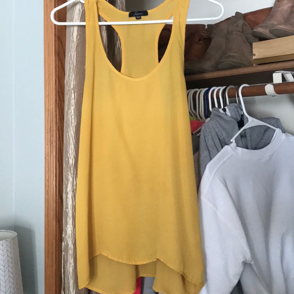 Yellow tank chiffon material